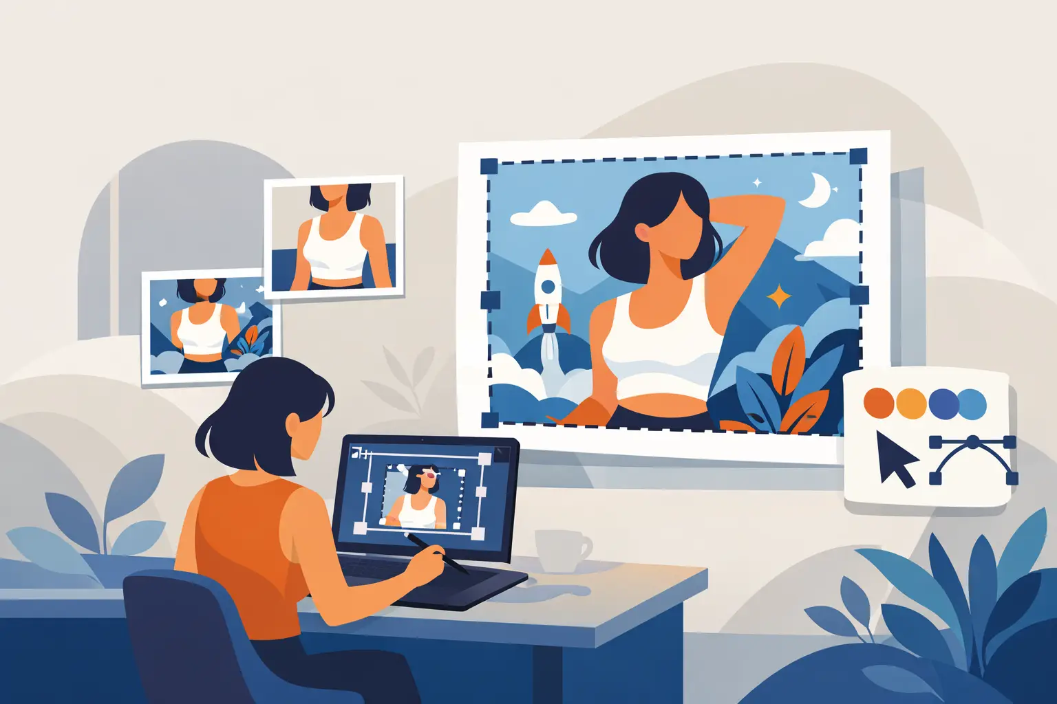 Cropped com ilustração criativa: como escolher