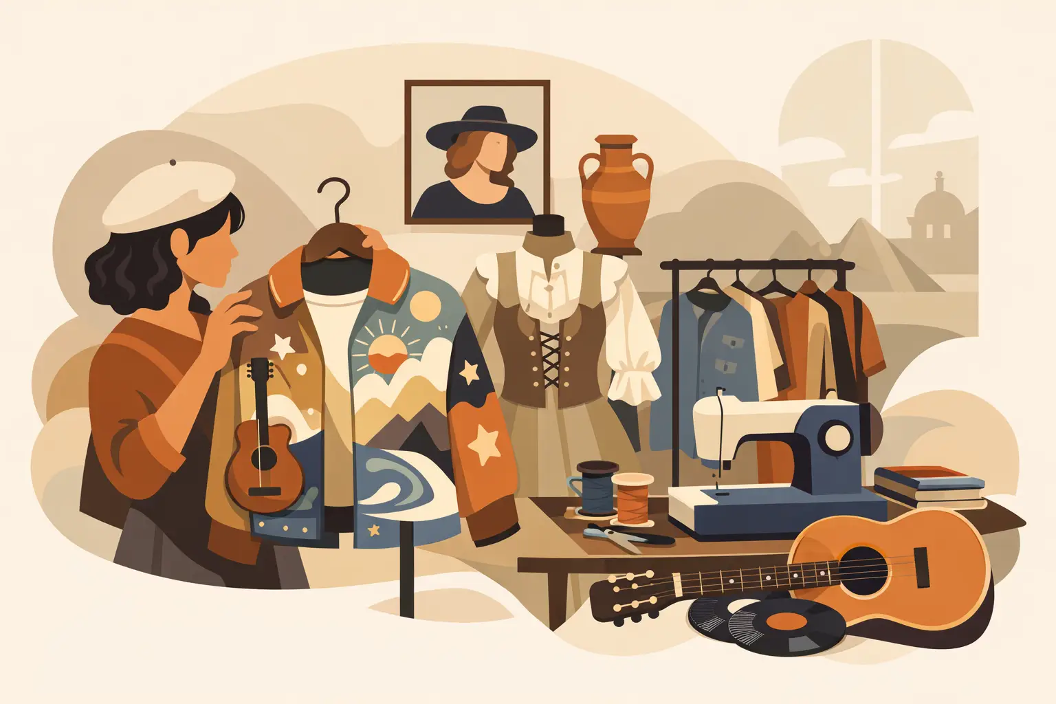 Roupa de artista independente para vestir história