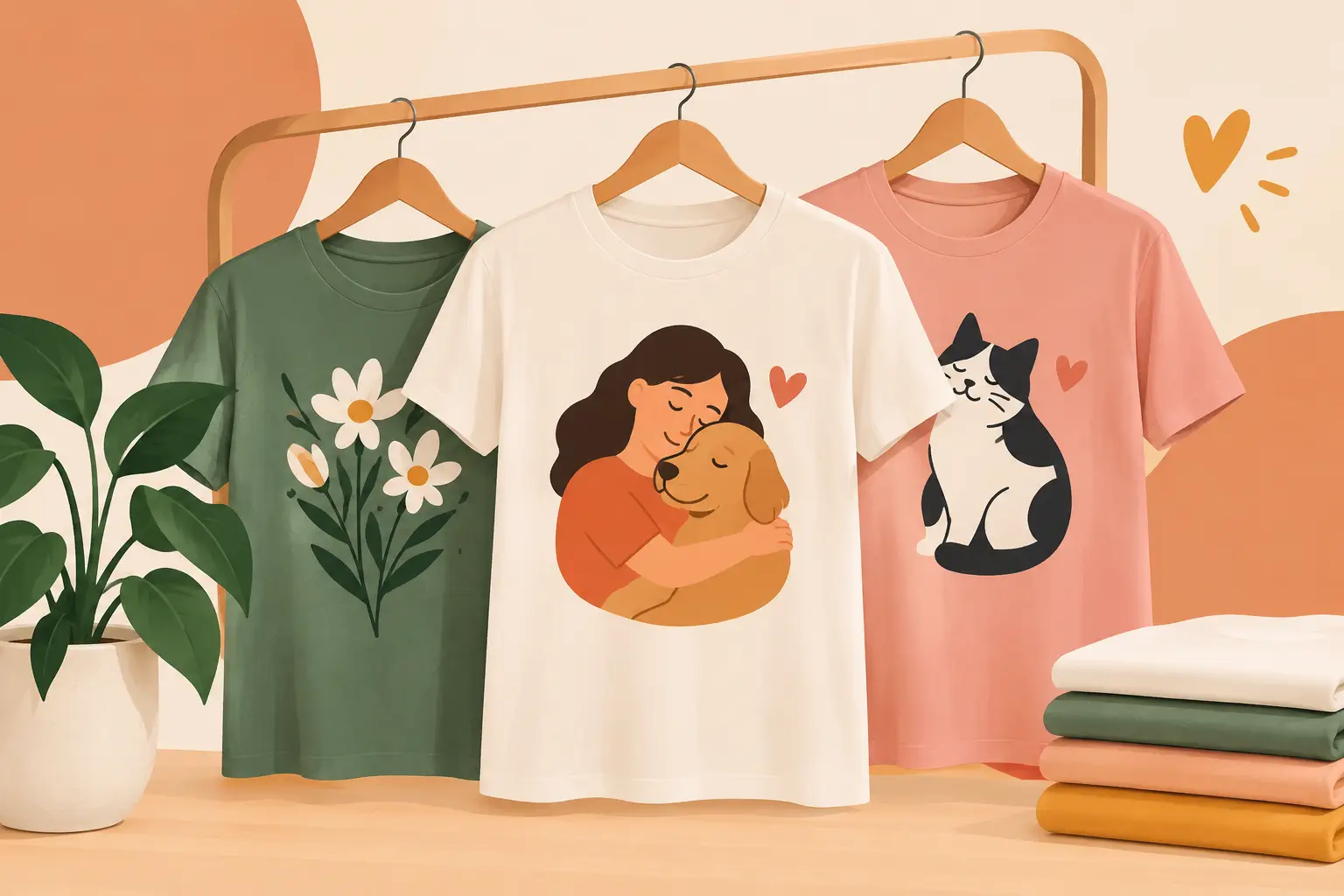 Camisetas estampadas com desenho e afeto